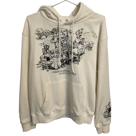 Disney Tops - Disney Winnie the Pooh Christopher Robin Party Graphic Hoodie Egret Cream M
